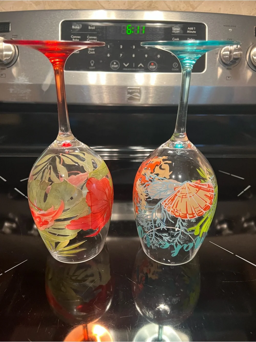 Bar ware cutting board (gl) with Flamingo design